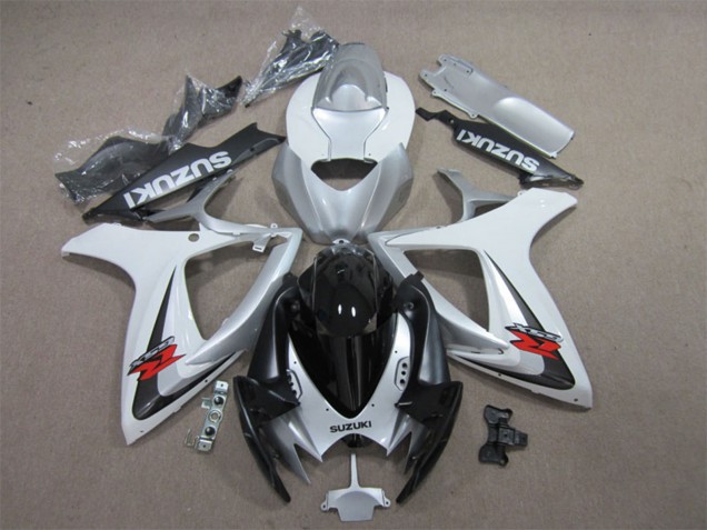 Carenado Moto Suzuki GSXR 600 2006-2007 - Blanco Plata Negro Brillante Rojo