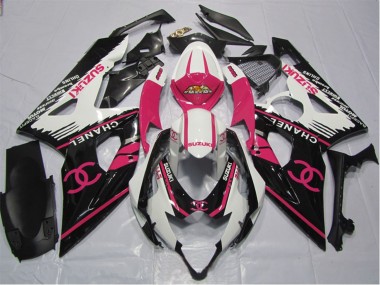 Carenado Moto Suzuki GSXR 600 2006-2007 - Blanco Rosa Negro Chanel
