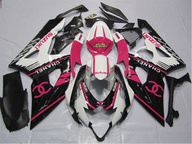 Carenado Moto Suzuki GSXR 600 2006-2007 - Blanco Rosa Negro Chanel