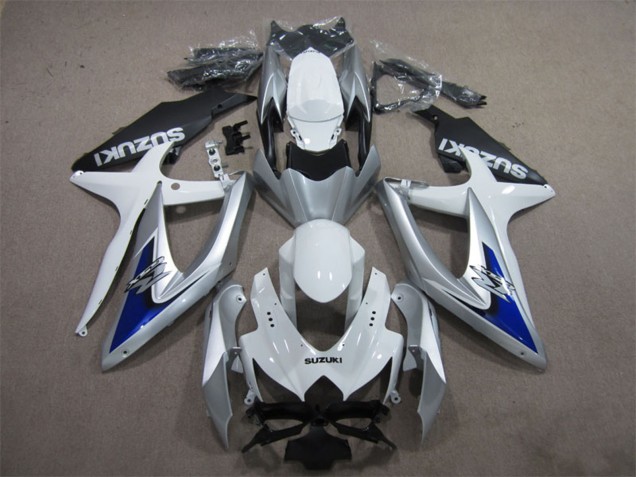Carenado Moto Suzuki GSXR 600 2008-2010 - Plata Blanco Azul Negro