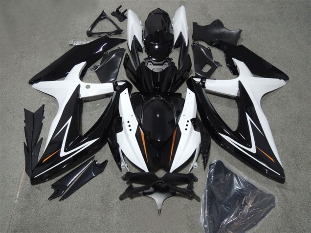 Carenado Moto Suzuki GSXR 600 2008-2010 - Blanco Negro Brillante