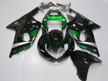 Carenado Moto Suzuki GSXR 750 2001-2003 - Negro Brillante Verde Plata