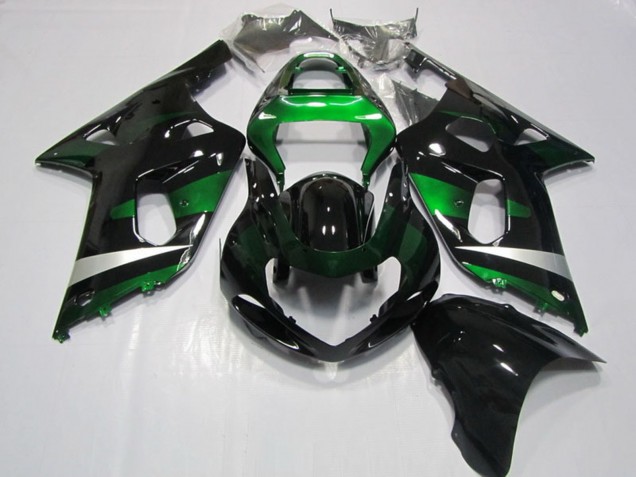 Carenado Moto Suzuki GSXR 750 2001-2003 - Negro Brillante Verde Plata