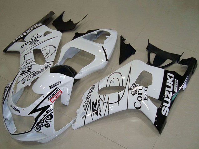 Carenado Moto Suzuki GSXR 750 2001-2003 - Blanco Negro Alstare Corona Extra Motul