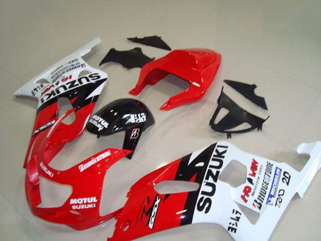 Carenado Moto Suzuki GSXR 750 2001-2003 - Rojo Blanco Negro Brillante Motul