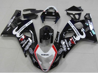 Carenado Moto Suzuki GSXR 750 2004-2005 - Negro Brillante Blanco Rojo Faro