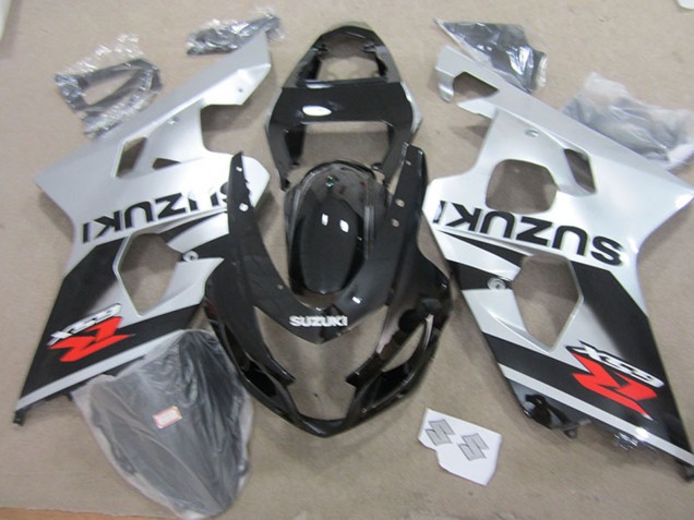 Carenado Moto Suzuki GSXR 750 2004-2005 - Plata Negro Brillante Rojo