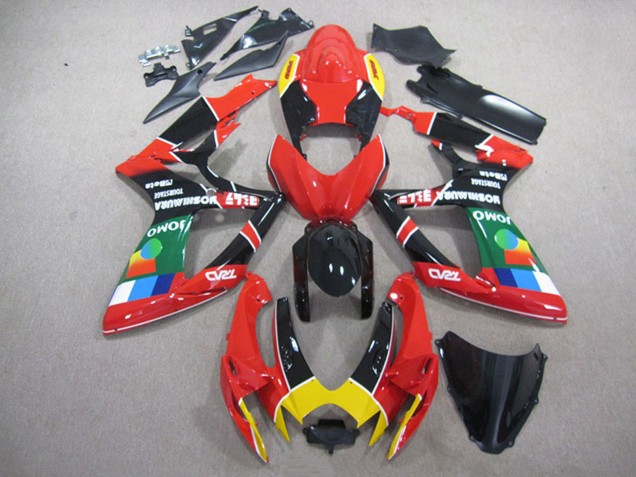 Carenado Moto Suzuki GSXR 750 2006-2007 - Rojo Negro Amarillo Verde JOMO