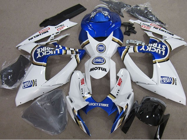 Carenado Moto Suzuki GSXR 750 2006-2007 - Blanco Azul Michelin Motul Lucky Strike