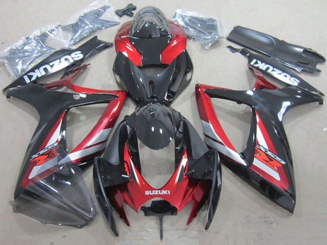 Carenado Moto Suzuki GSXR 750 2006-2007 - Rojo Negro Brillante