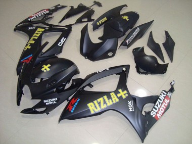 Carenado Moto Suzuki GSXR 750 2006-2007 - Negro Mate Amarillo Rizla Motul