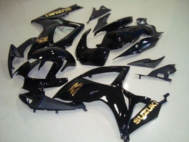 Carenado Moto Suzuki GSXR 750 2006-2007 - Negro Brillante Oro Calcomanía