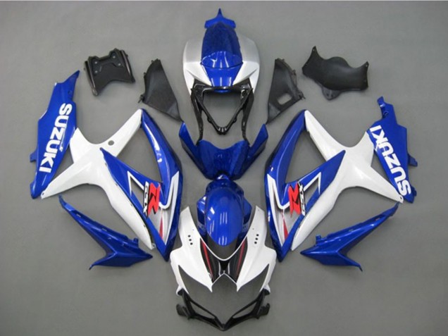 Carenados Moto Suzuki GSXR 750 2008-2010 - Blanco Plata Azul Negro