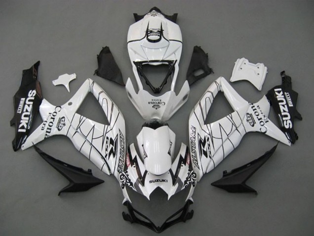 Carenado Moto Suzuki GSXR 750 2008-2010 - Blanco Negro Corona Extra Alstare