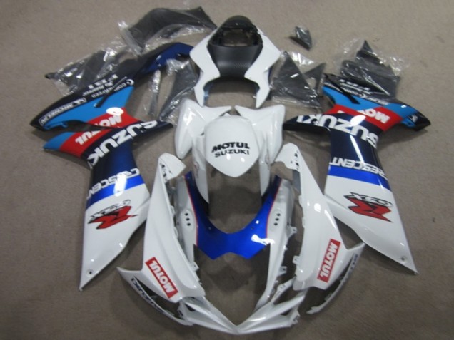 Carenado Moto Suzuki GSXR 750 2011-2024 - Blanco Azul Motul