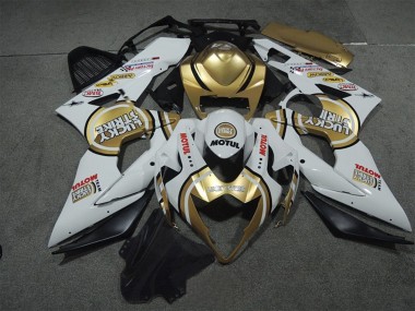 Carenado Moto Suzuki GSXR 1000 2005-2006 - Blanco Oro Lucky Strike Motul