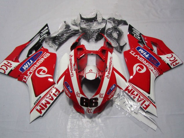Carenado Moto Ducati 1199 2011-2014 - Blanco Rojo Fiamm Ficc