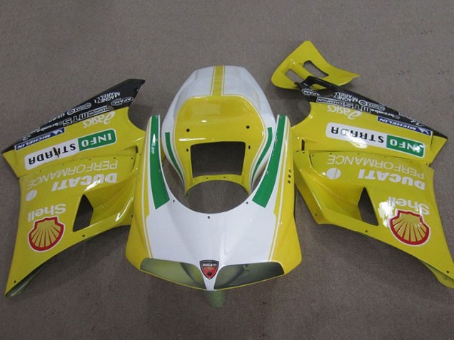 Carenado Moto Ducati 748 1993-2005 - Amarillo Blanco Verde Shell Info Strrda