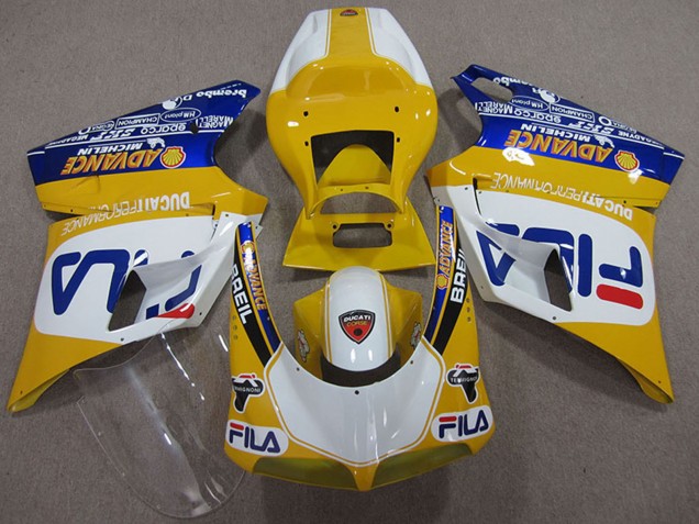 Carenado Moto Ducati 748 1993-2005 - Amarillo Blanco Azul Fila