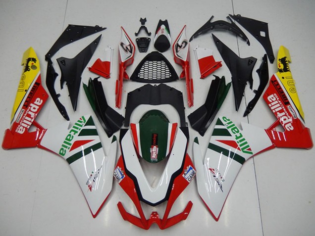 Carenado Moto Aprilia RSV4 1000 2009-2015 - Blanco Rojo Verde Amarillo Negro Alitalia
