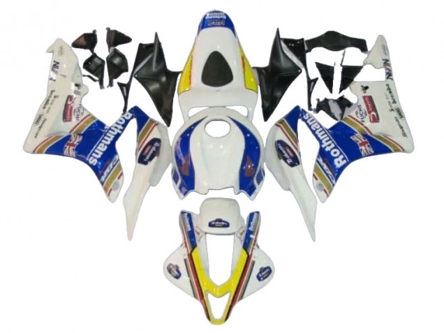 Carenado Moto Honda CBR600RR 2007-2008 - Blanco Azul Amarillo Rothmans