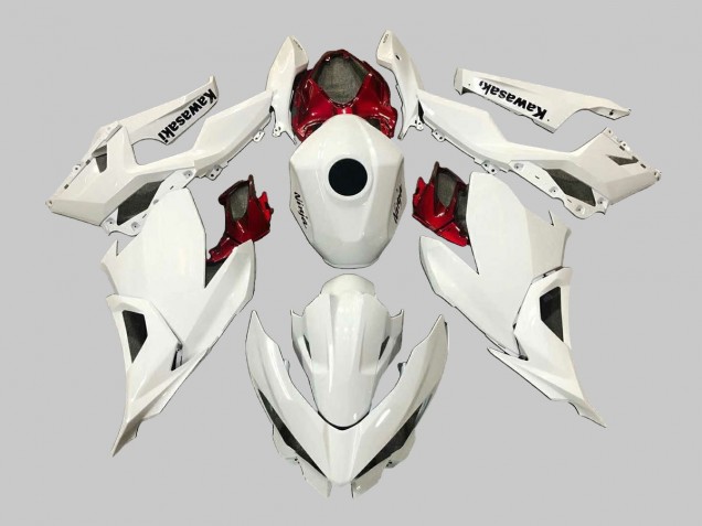 Carenado Moto Kawasaki EX400 2018-2024 - Blanco Rojo Negro