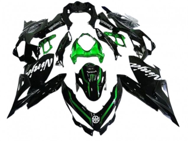 Carenado Moto Kawasaki EX400 2018-2024 - Negro Brillante Verde Monstruo
