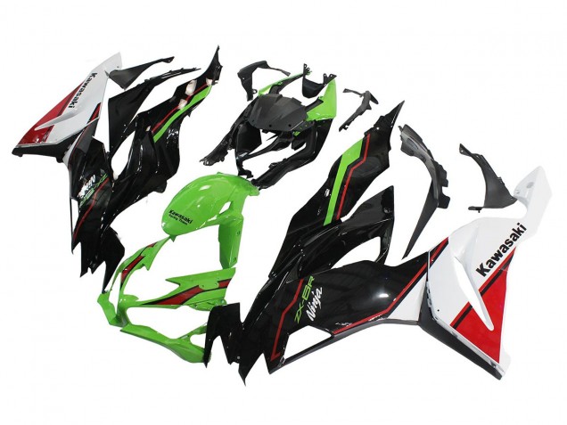 Carenado Moto Kawasaki ZX6R 2019-2022 - Verde Negro Brillante Blanco Rojo
