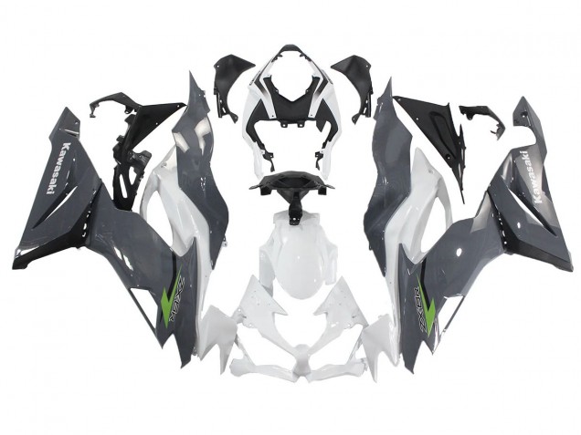 Carenado Moto Kawasaki ZX6R 2019-2022 - Blanco Gris Verde