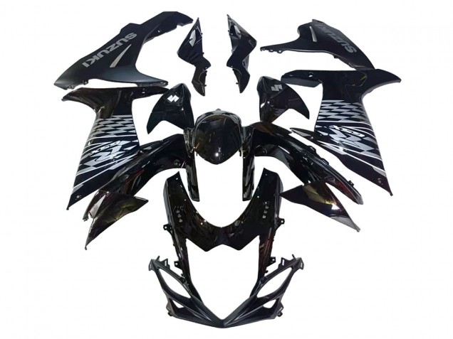 Carenado Moto Suzuki GSXR 600/750 2011-2024 - Negro Brillante Plata