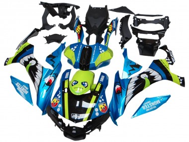 Carenado Moto Yamaha YZF R1 2015-2019 - Azul Verde Negro Tiburón