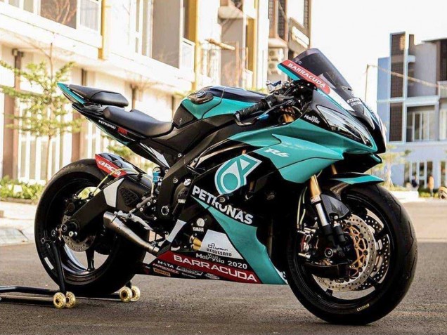 Carenado Moto Yamaha YZF R6 2008-2016 - Verde Claro Blanco Negro Petronas