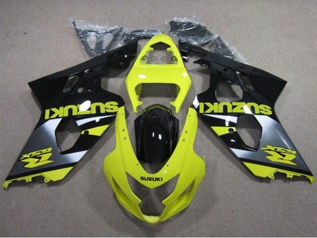 Carenado Moto Suzuki GSXR 600 2004-2005 - Amarillo Plata Negro Brillante