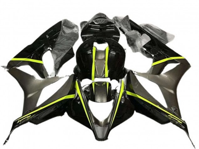 Carenado Moto Honda CBR600RR 2007-2008 - Negro Brillante Alta Visibilidad Amarillo